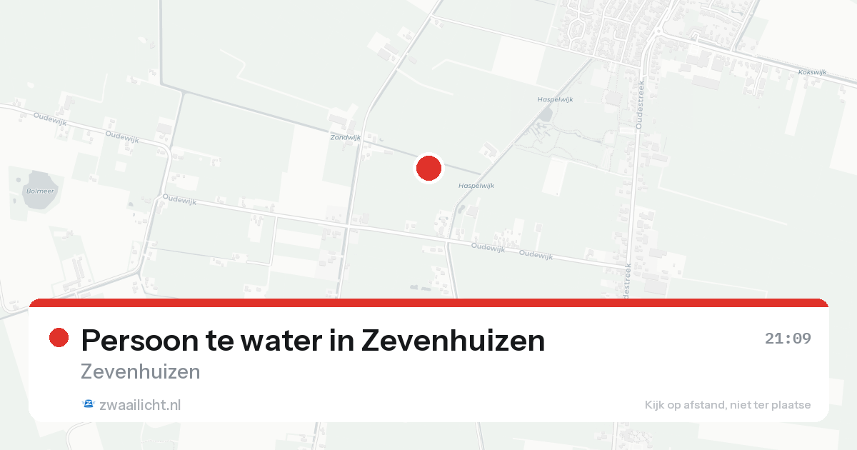 Persoon te water in Zevenhuizen — 20 aug 2026