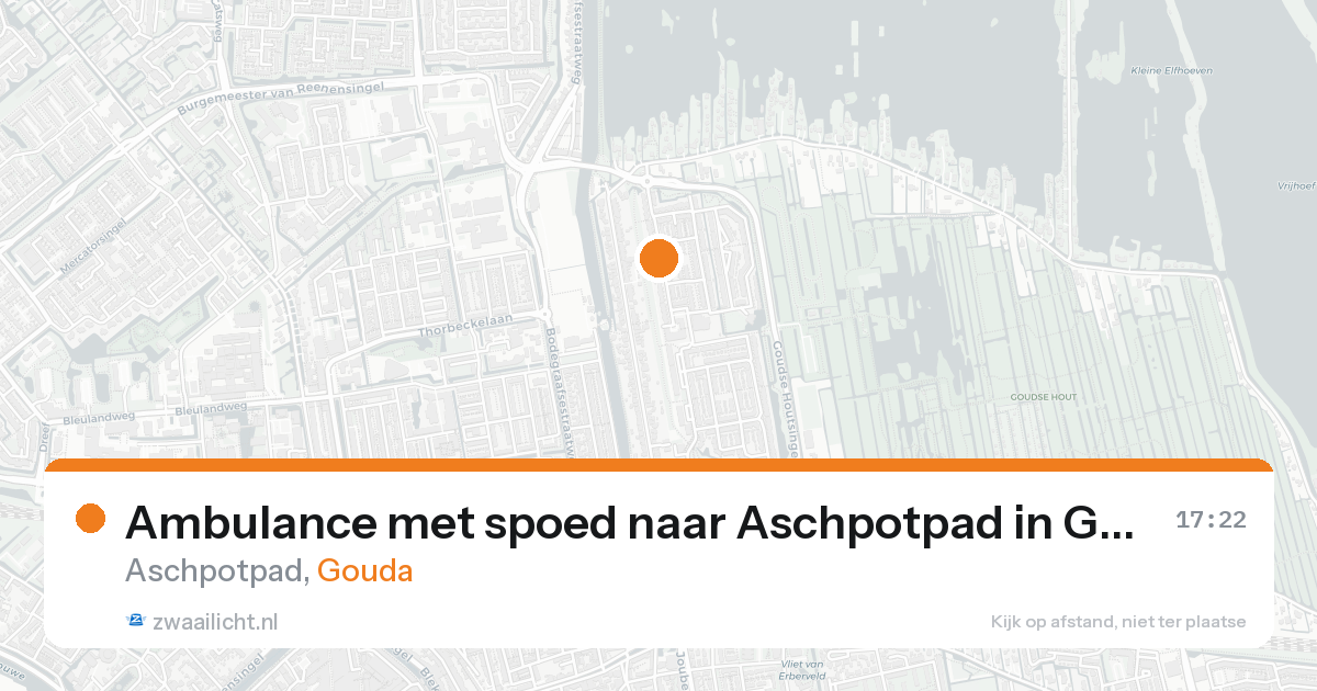 Ambulance met spoed naar Aschpotpad in Gouda — 17 aug 2026