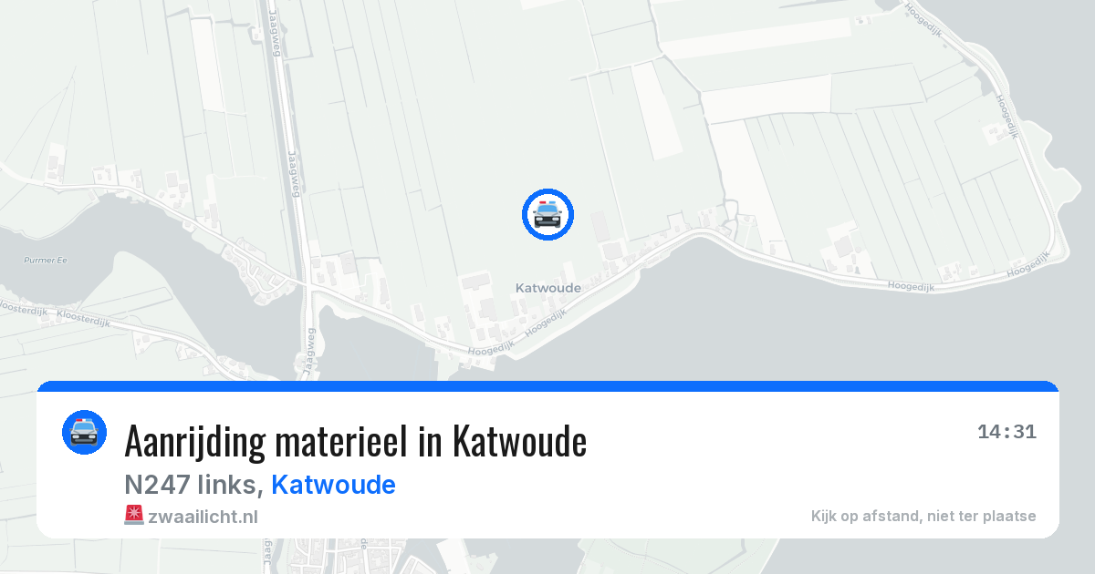Aanrijding materieel in Katwoude — 18 apr 2026