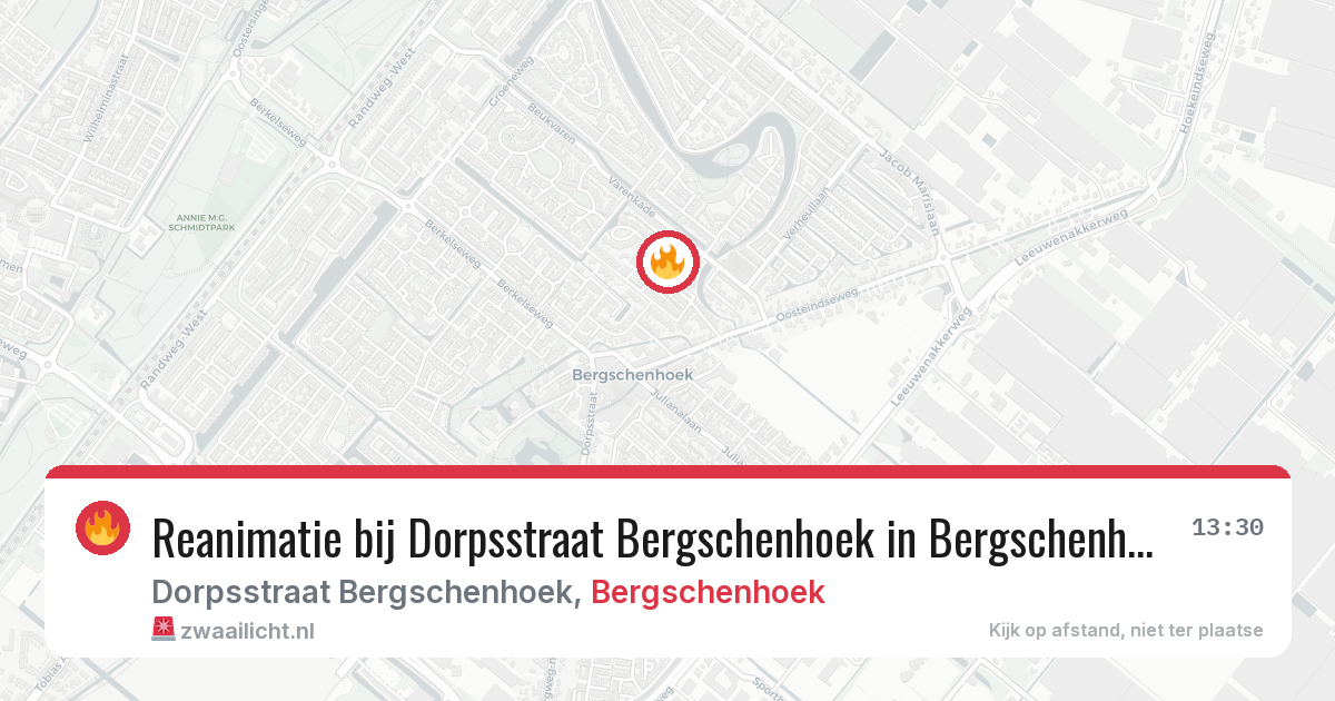 Reanimatie bij Dorpsstraat Bergschenhoek in Bergschenhoek — 8 feb 2026