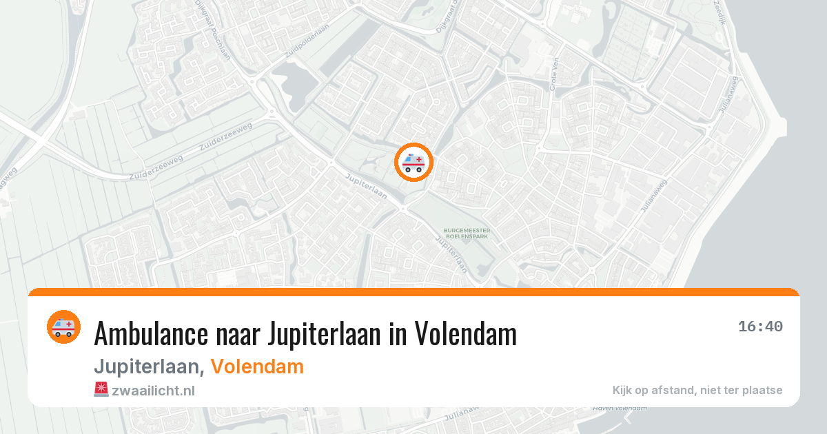Ambulance naar Jupiterlaan in Volendam — 8 aug 2026
