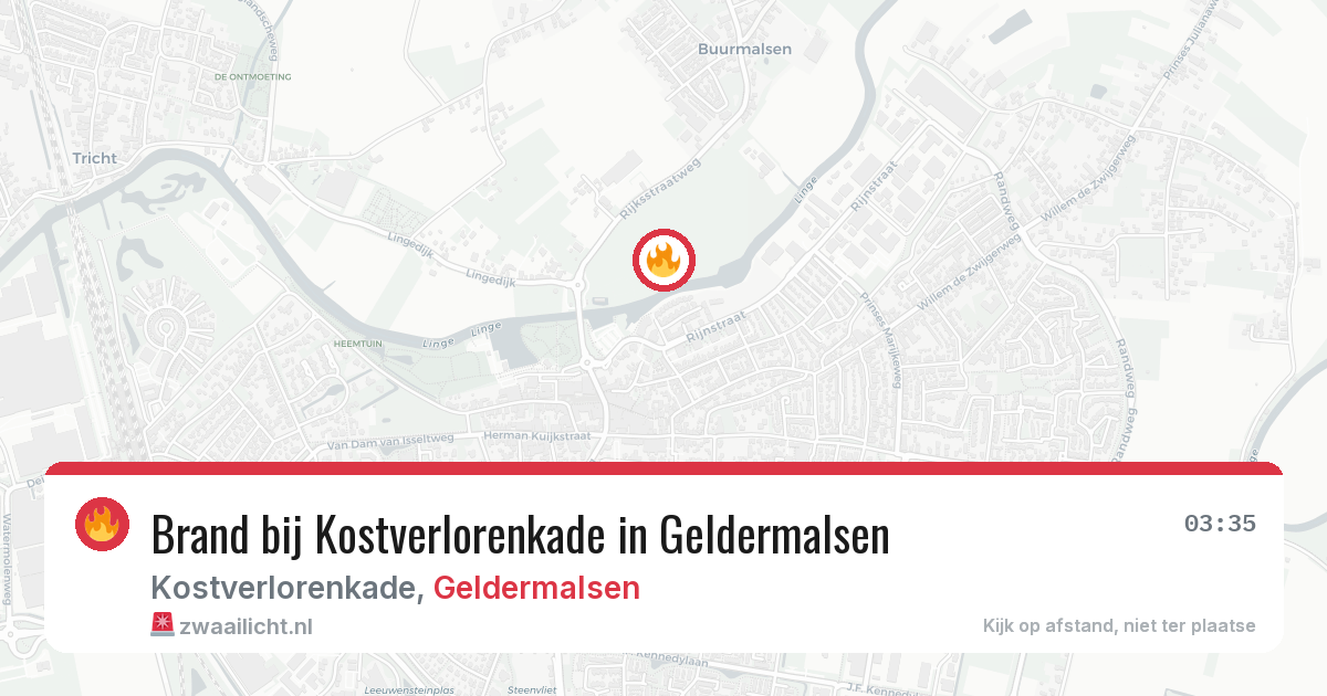 Brand bij Kostverlorenkade in Geldermalsen — 9 jun 2026