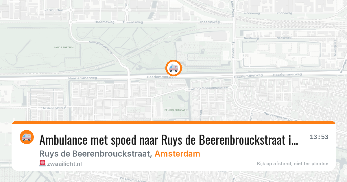 Ambulance met spoed naar Ruys de Beerenbrouckstraat in Amsterdam — 2 jun 2026