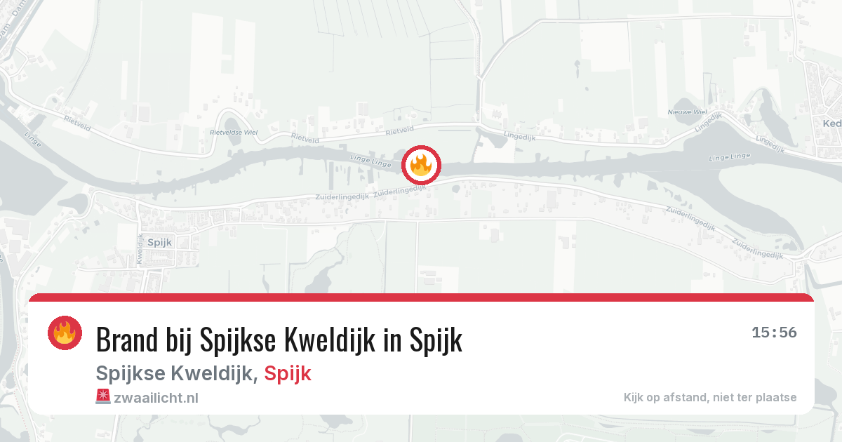 Brand bij Spijkse Kweldijk in Spijk — 12 aug 2026
