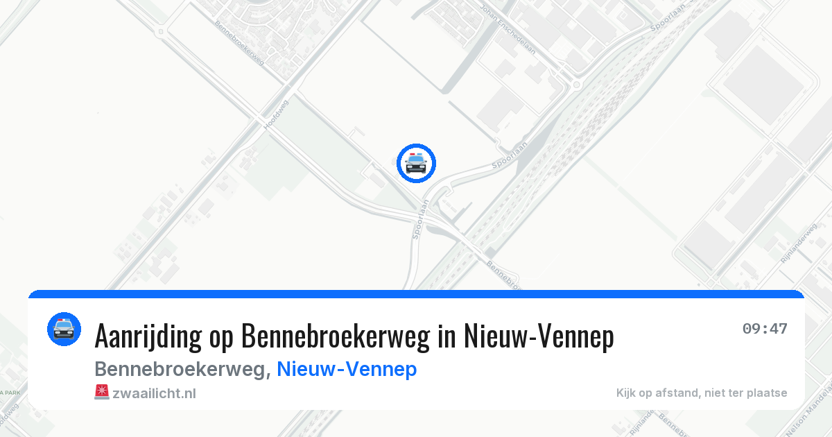 Aanrijding op Bennebroekerweg in Nieuw-Vennep — 24 jun 2026