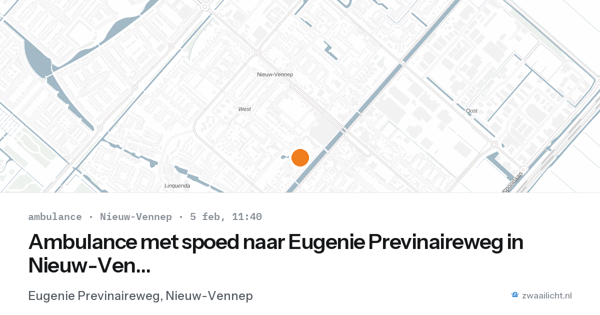 Ambulance met spoed naar Eugenie Previnaireweg in Nieuw-Vennep — 5 feb 2026