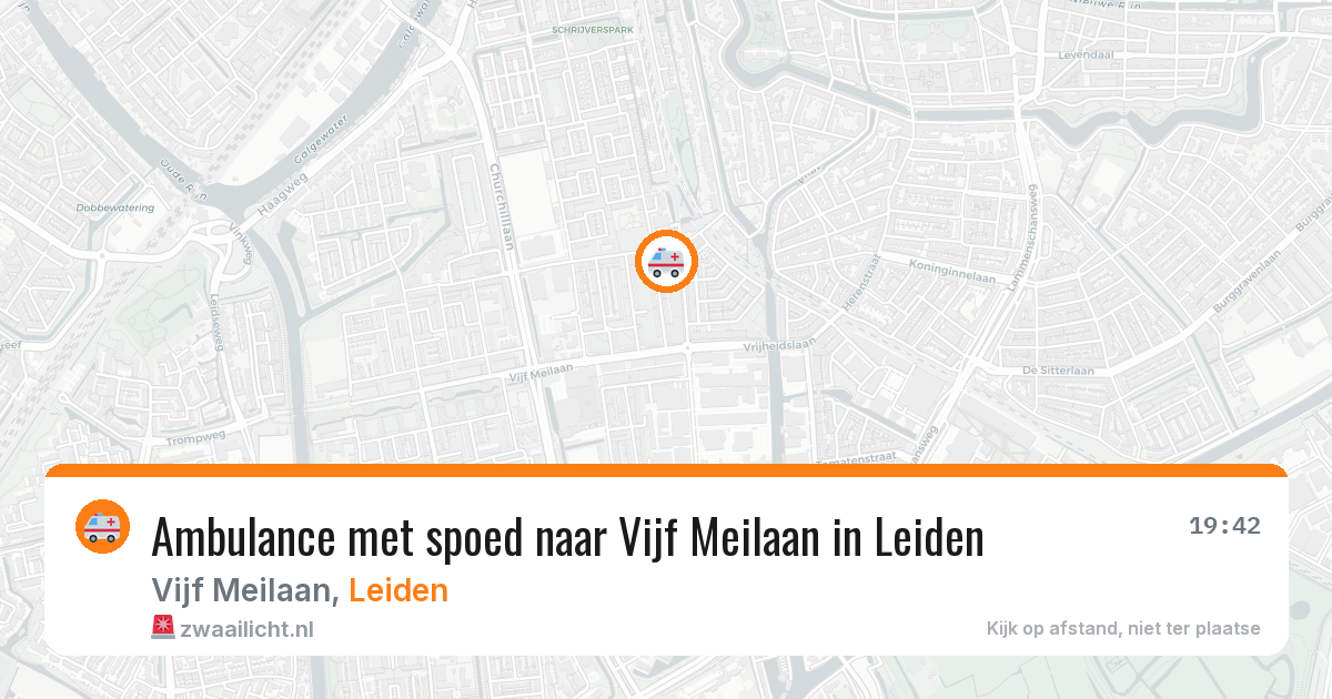 Ambulance met spoed naar Vijf Meilaan in Leiden — 18 jul 2026