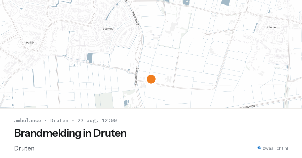 Brandmelding in Druten — 27 aug 2026