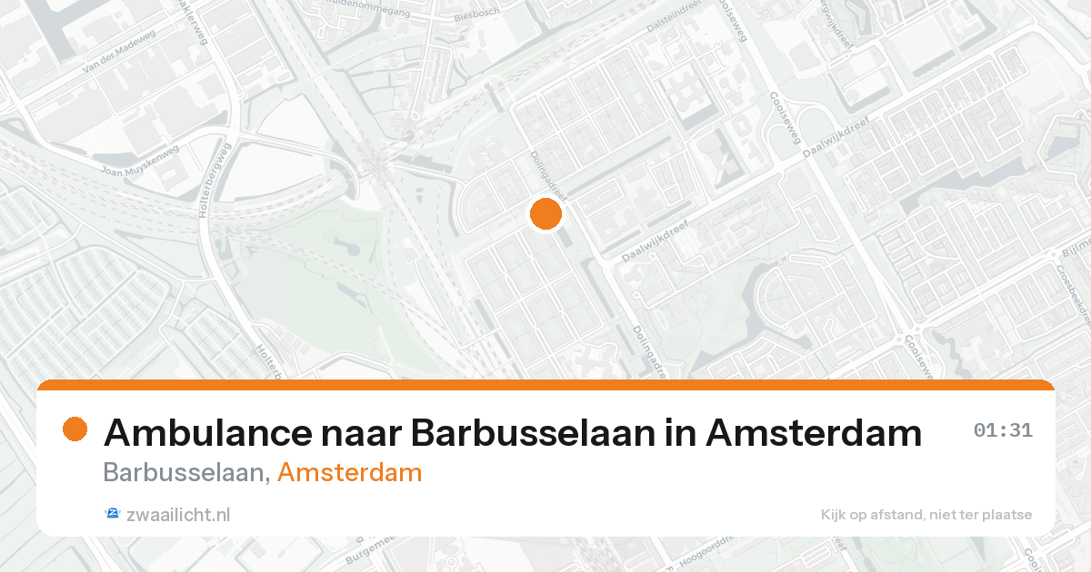 Ambulance naar Barbusselaan in Amsterdam — 15 aug 2026
