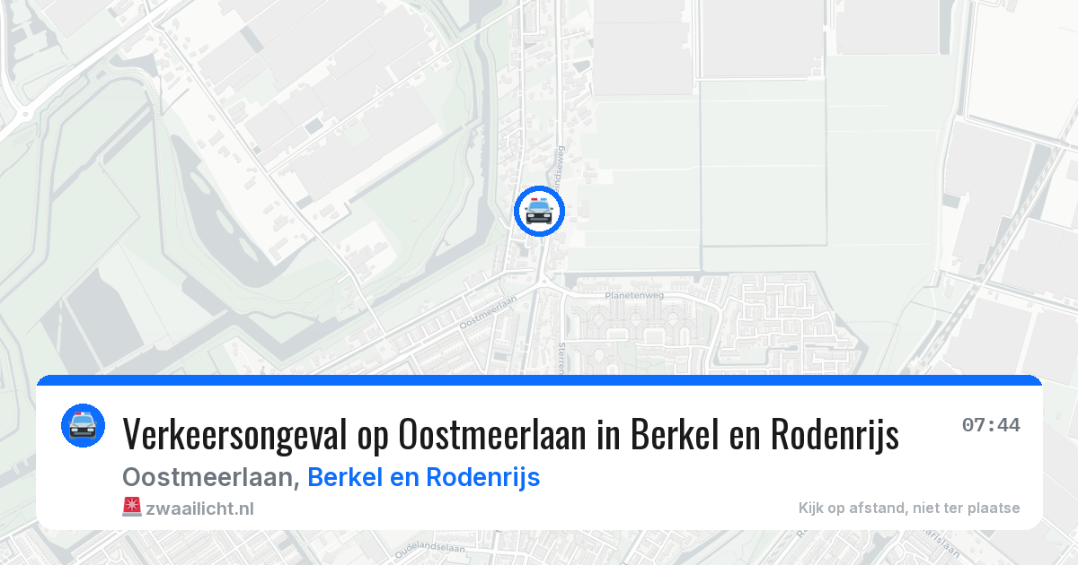 Verkeersongeval op Oostmeerlaan in Berkel en Rodenrijs — 16 apr 2026