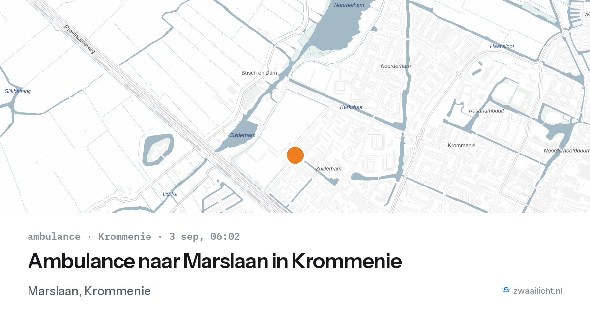 Ambulance naar Marslaan in Krommenie — 3 sep 2026