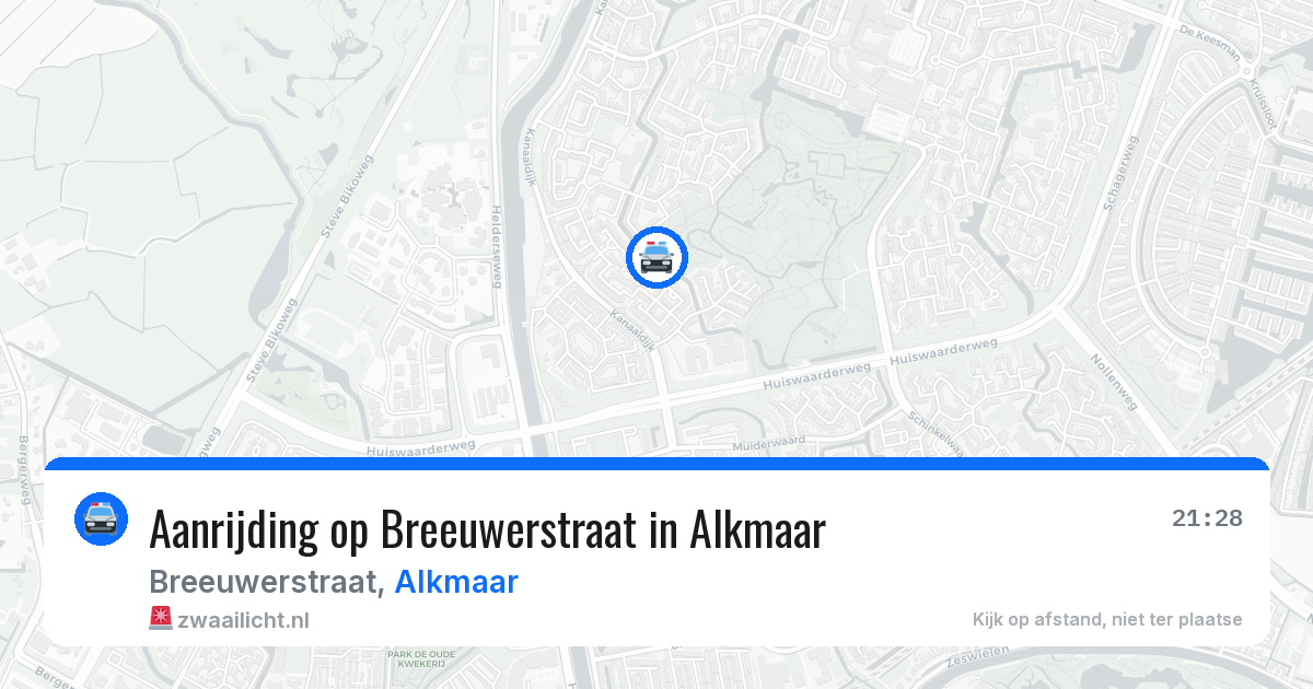 Aanrijding op Breeuwerstraat in Alkmaar — 16 mrt 2026