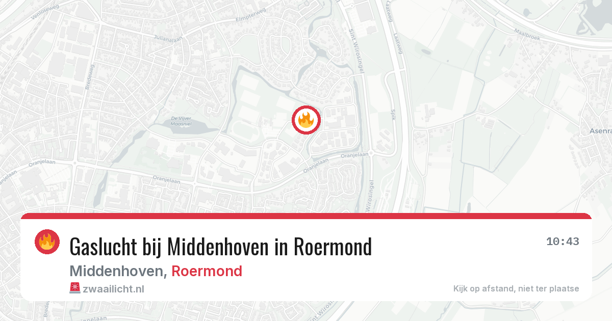Gaslucht bij Middenhoven in Roermond — 1 apr 2026