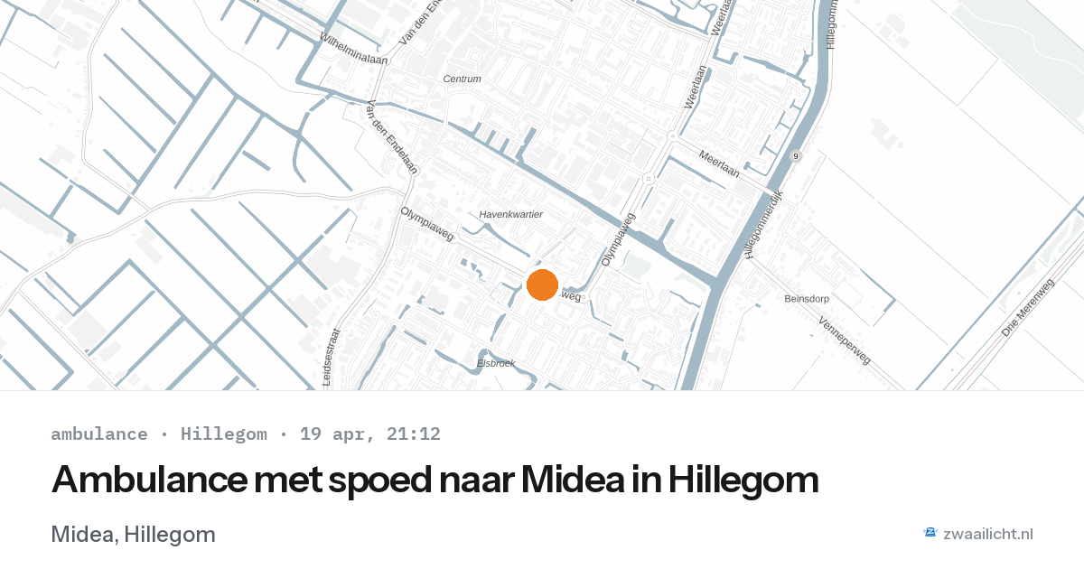 Ambulance met spoed naar Midea in Hillegom — 19 apr 2026