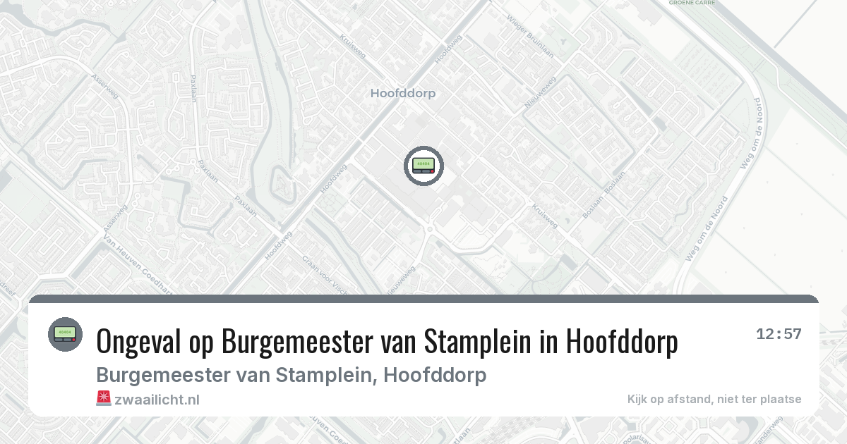 Ongeval op Burgemeester van Stamplein in Hoofddorp — 12 mrt 2026