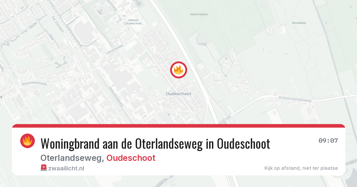 Woningbrand aan de Oterlandseweg in Oudeschoot — 10 apr 2026