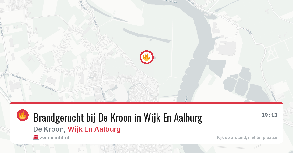Brandgerucht bij De Kroon in Wijk En Aalburg — 15 mrt 2026