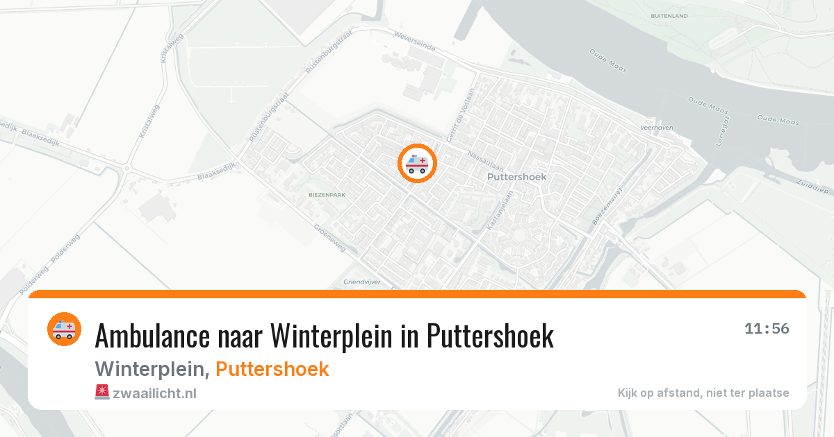 Ambulance naar Winterplein in Puttershoek — 13 jul 2026