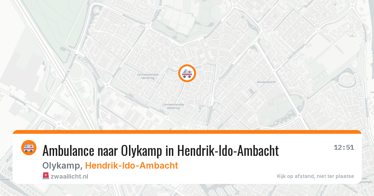 Ambulance naar Olykamp in Hendrik-Ido-Ambacht — 25 mei 2026