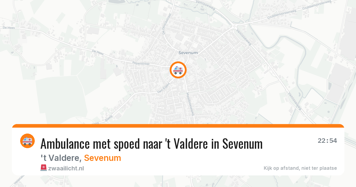 Ambulance met spoed naar 't Valdere in Sevenum — 27 jun 2026