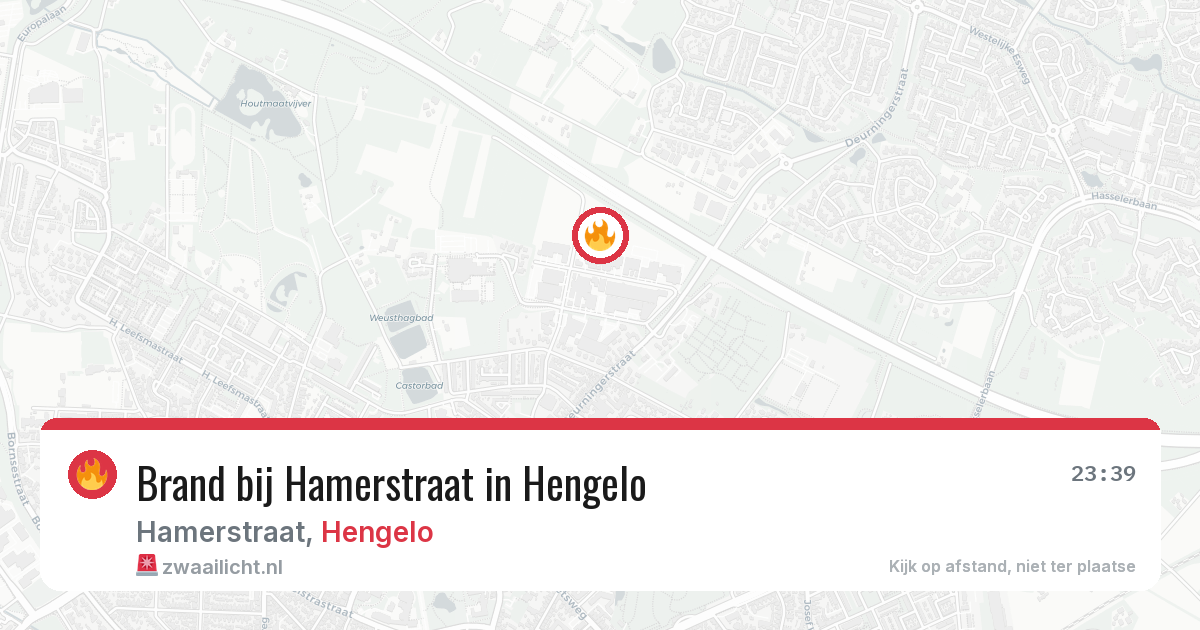 Brand bij Hamerstraat in Hengelo — 19 jun 2026