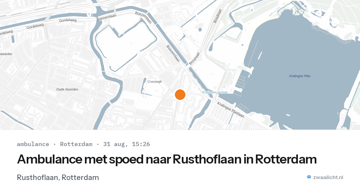 Ambulance met spoed naar Rusthoflaan in Rotterdam — 31 aug 2026