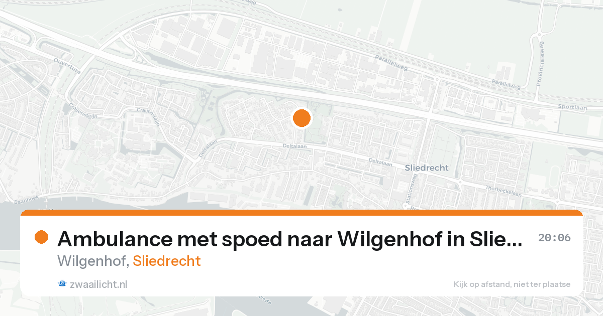 Ambulance met spoed naar Wilgenhof in Sliedrecht — 21 aug 2026