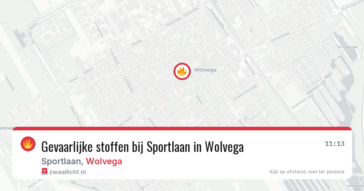 Gevaarlijke stoffen bij Sportlaan in Wolvega — 31 mei 2026