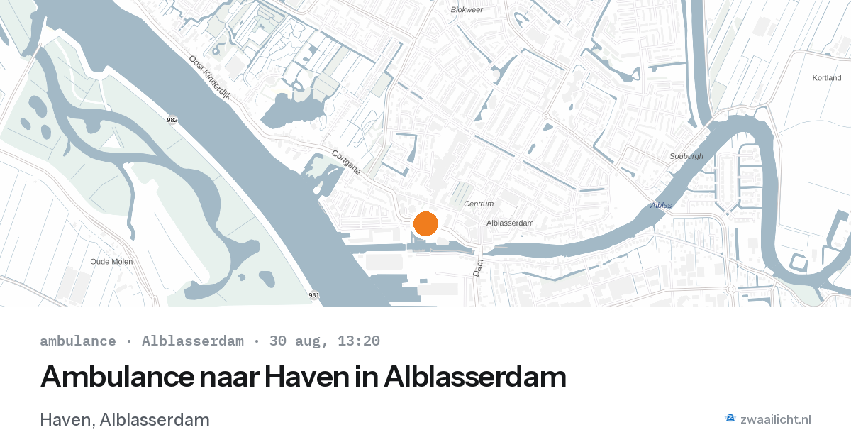 Ambulance naar Haven in Alblasserdam — 30 aug 2026