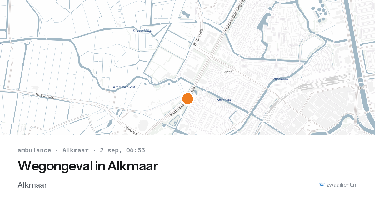 Wegongeval in Alkmaar — 2 sep 2026