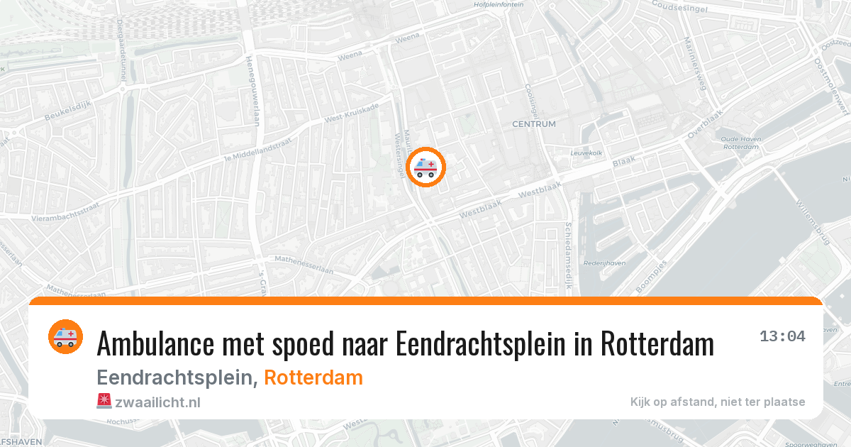 Ambulance met spoed naar Eendrachtsplein in Rotterdam — 1 mei 2026
