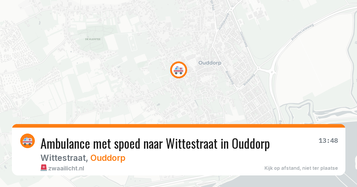Ambulance met spoed naar Wittestraat in Ouddorp — 2 aug 2026