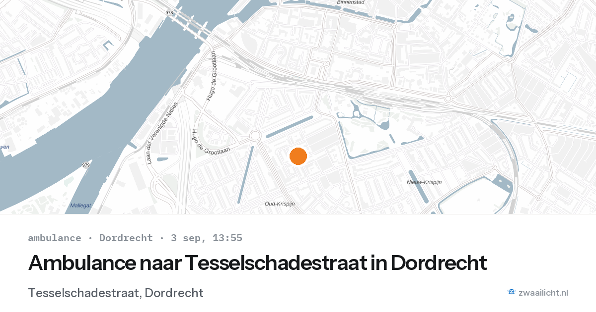 Ambulance naar Tesselschadestraat in Dordrecht — 3 sep 2026