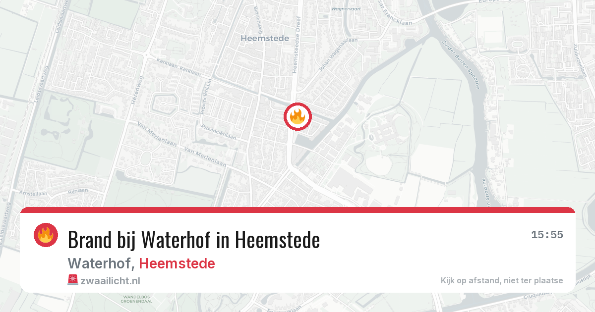 Brand bij Waterhof in Heemstede — 7 aug 2026