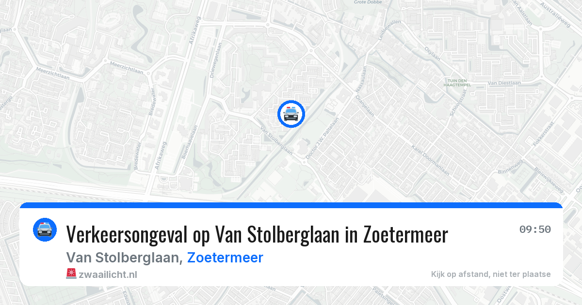 Verkeersongeval op Van Stolberglaan in Zoetermeer — 19 jun 2026