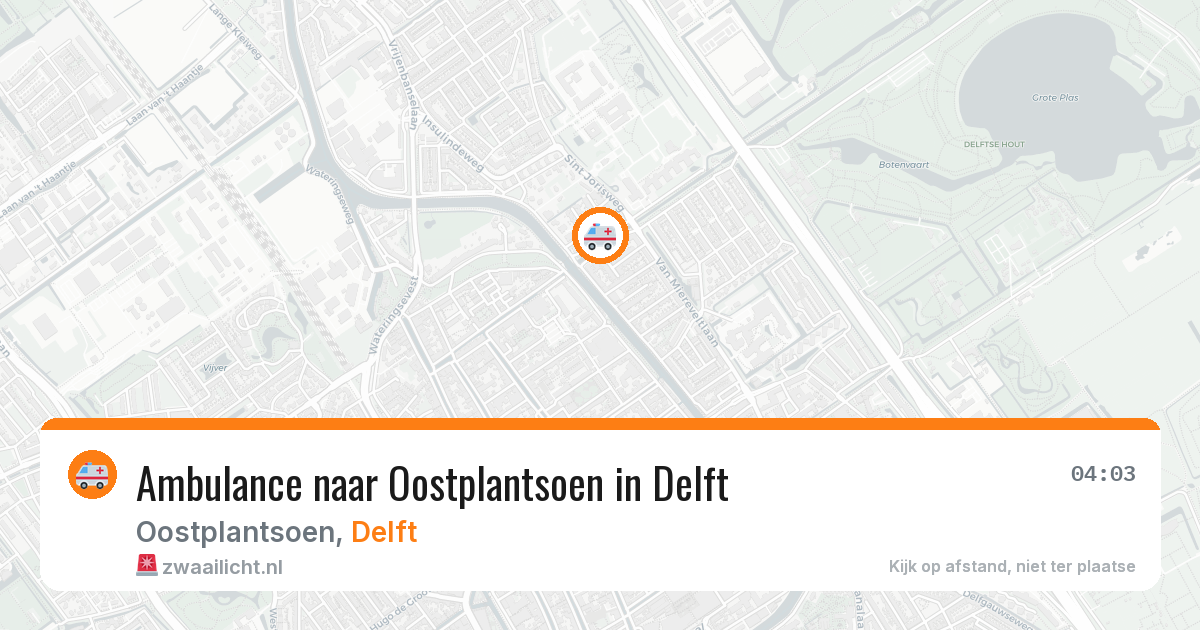 Ambulance naar Oostplantsoen in Delft — 30 jul 2026