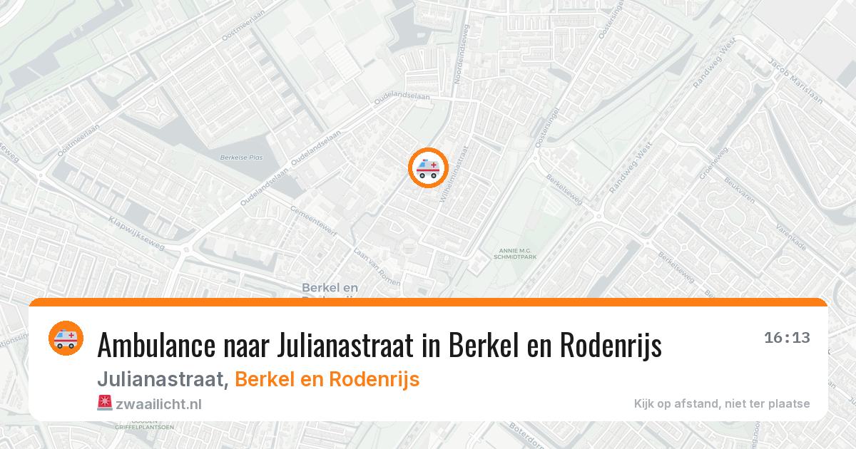 Ambulance naar Julianastraat in Berkel en Rodenrijs — 30 mei 2026