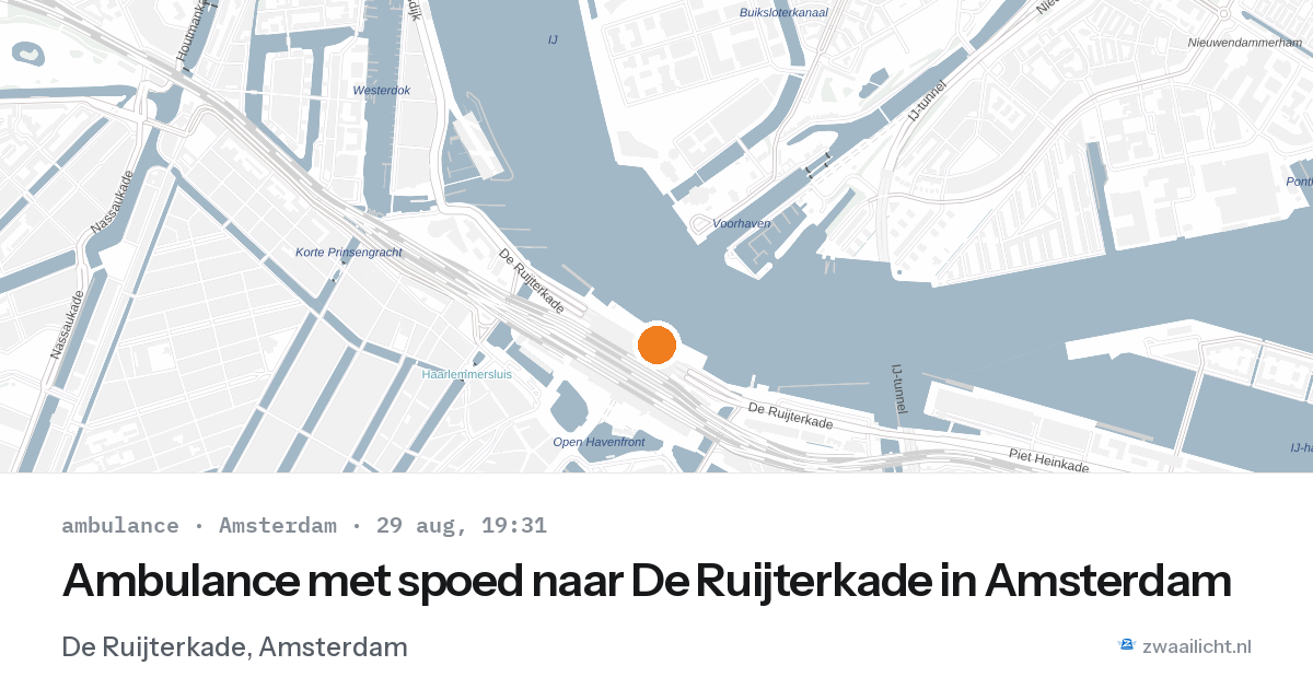 Ambulance met spoed naar De Ruijterkade in Amsterdam — 29 aug 2026
