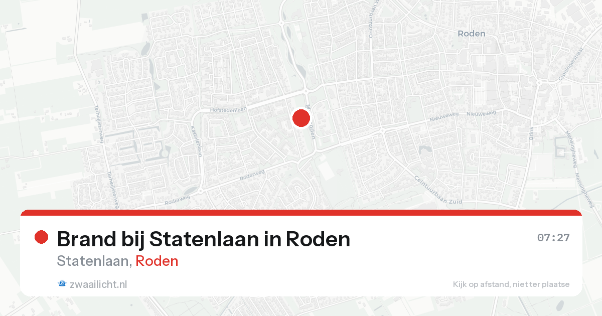 Brand bij Statenlaan in Roden — 8 feb 2026