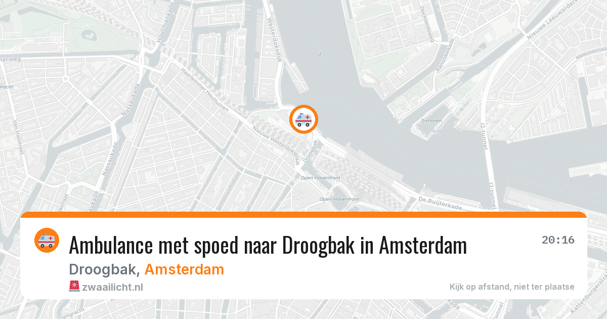 Ambulance met spoed naar Droogbak in Amsterdam — 10 aug 2026