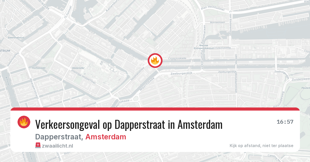 Verkeersongeval op Dapperstraat in Amsterdam — 5 aug 2026