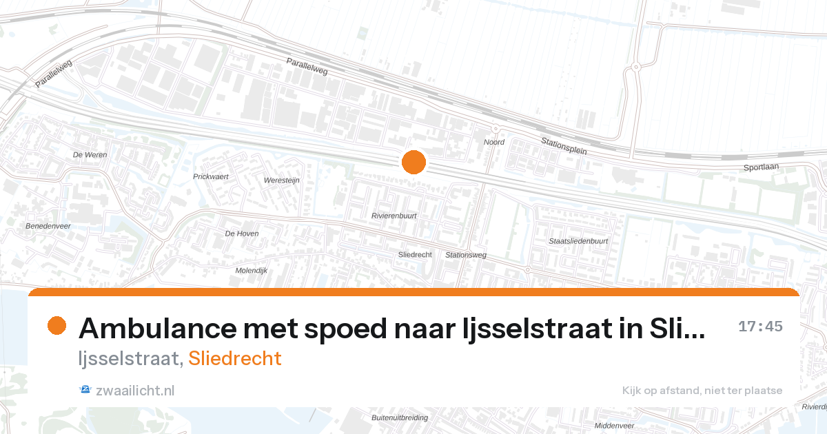 Ambulance met spoed naar Ijsselstraat in Sliedrecht — 28 aug 2026