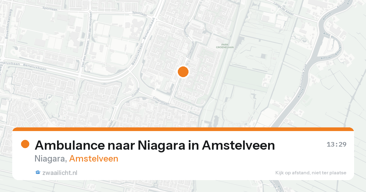 Ambulance naar Niagara in Amstelveen — 27 mei 2026