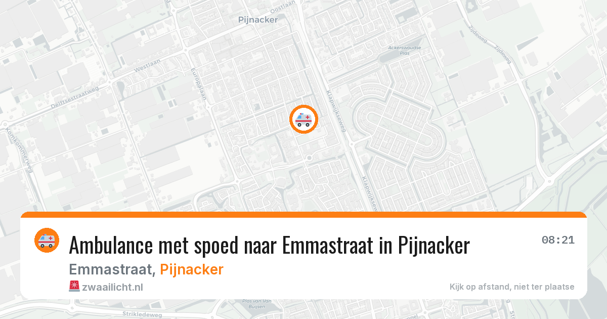 Ambulance met spoed naar Emmastraat in Pijnacker — 25 mei 2026