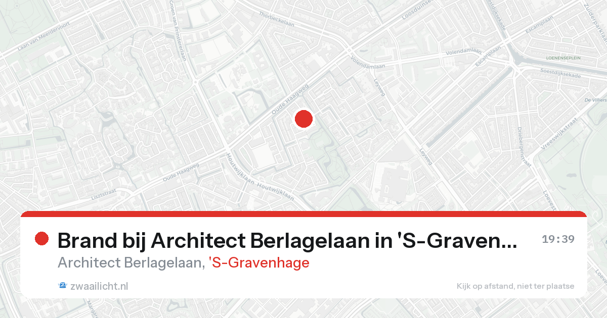 Brand bij Architect Berlagelaan in 'S-Gravenhage — 17 aug 2026