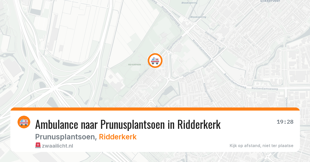 Ambulance naar Prunusplantsoen in Ridderkerk — 9 apr 2026