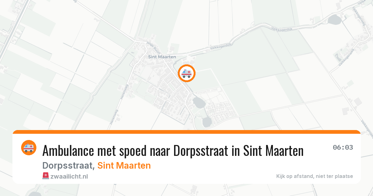 Ambulance met spoed naar Dorpsstraat in Sint Maarten — 22 mrt 2026