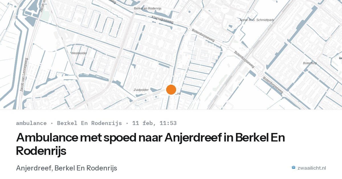 Ambulance met spoed naar Anjerdreef in Berkel En Rodenrijs — 11 feb 2026