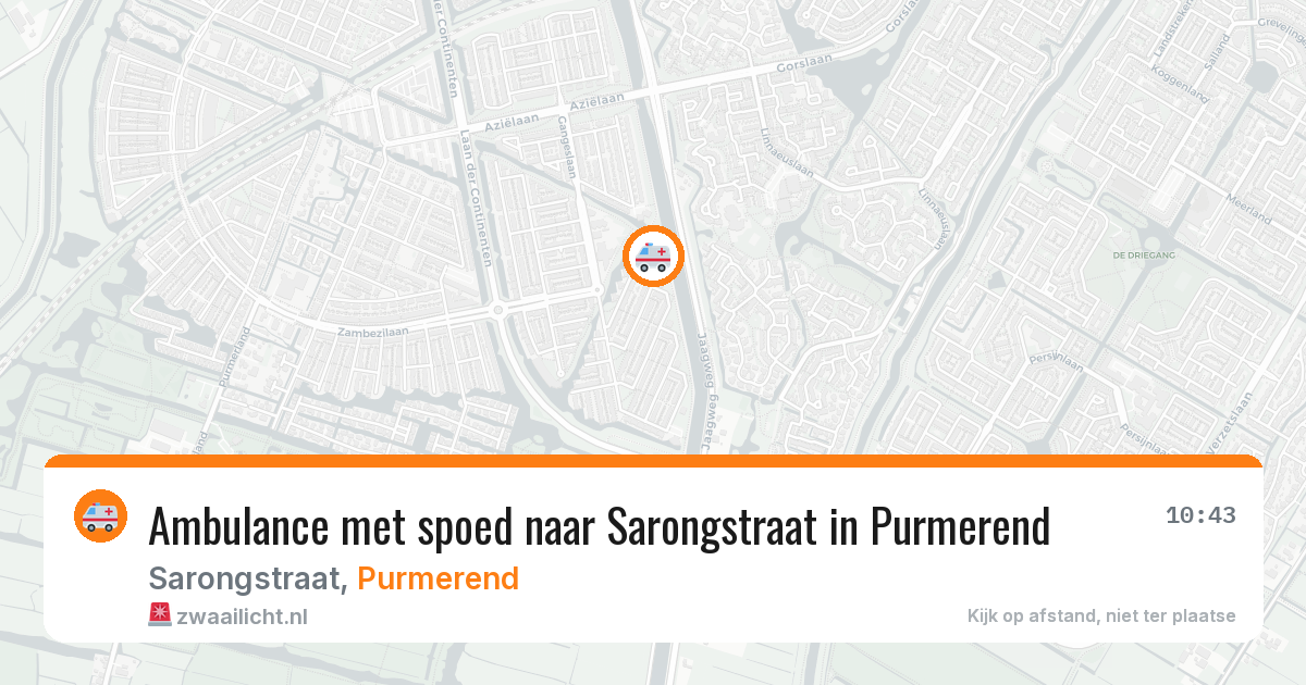 Ambulance met spoed naar Sarongstraat in Purmerend — 10 mei 2026