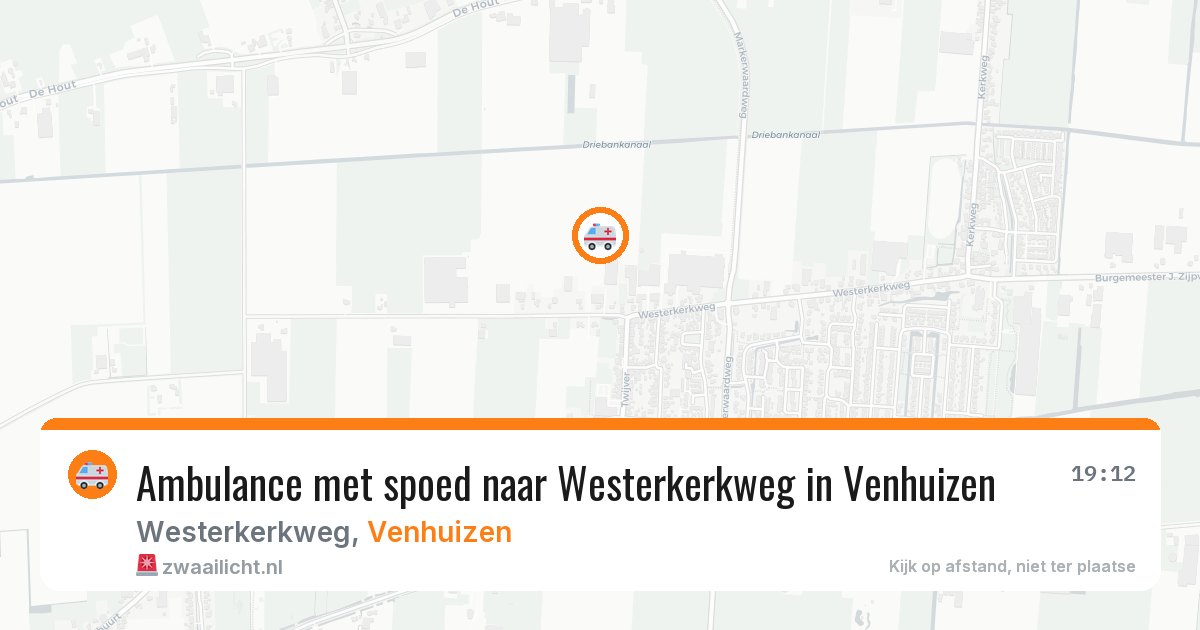 Ambulance met spoed naar Westerkerkweg in Venhuizen — 27 jan 2026